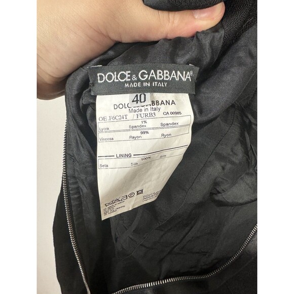 Dolce & Gabbana Black Bodycon Textured Mini Dress Sleeveless Size 40 - Picture 9 of 16